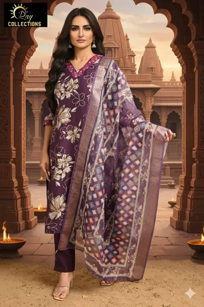 Festival wear sets V Neck Meganta  (S-38)