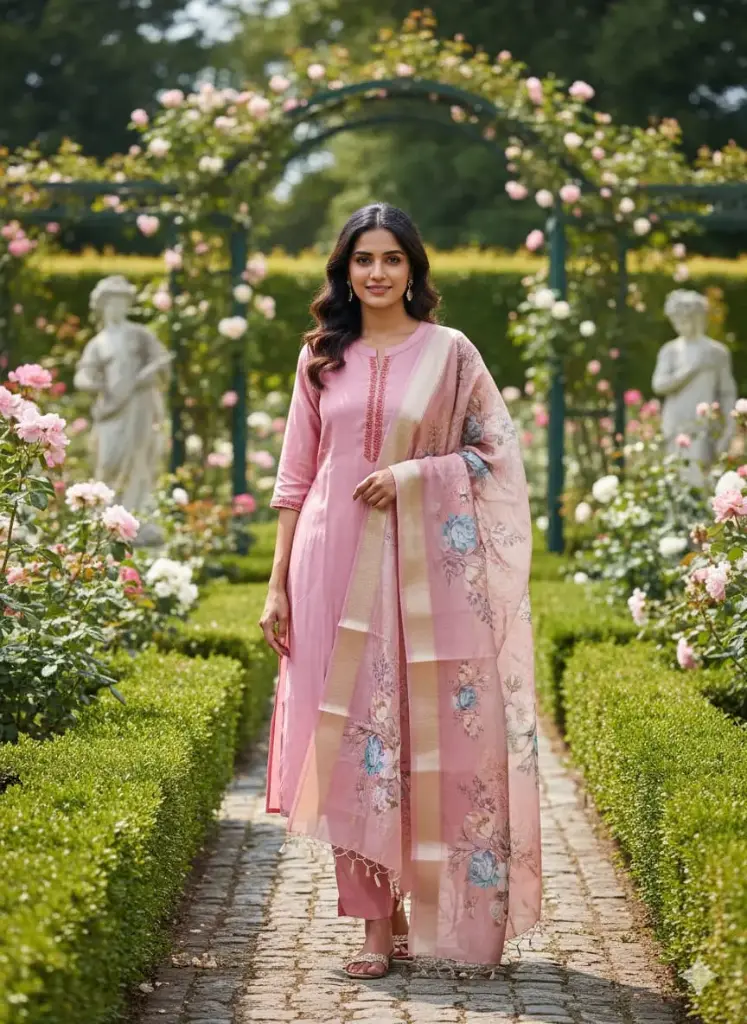 Festival wear sets Collar Neck Vatican sets Light Pink  (S-38)