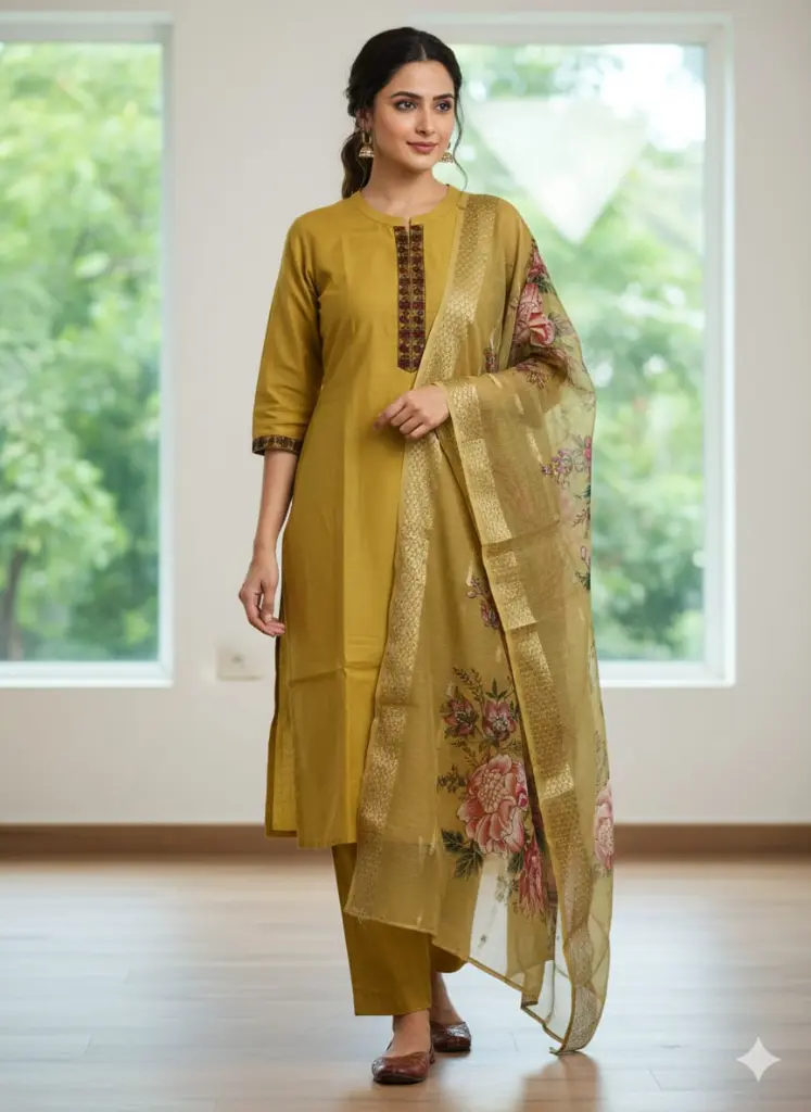 Festival wear sets Collar Neck Vatican sets Golden Yellow  (S-38)