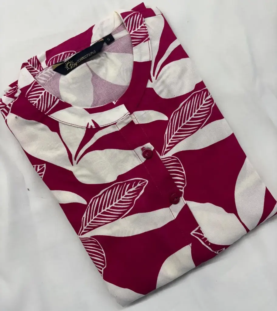 Collar kurtis Pink with Floral  (S-38)