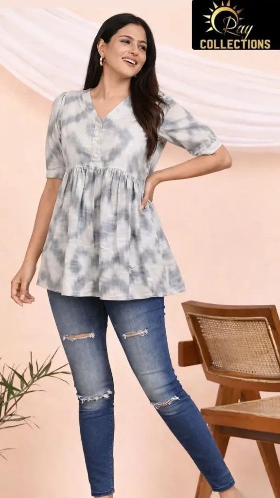 Short Tops V Neck Muslin SFW04 (XS-36)