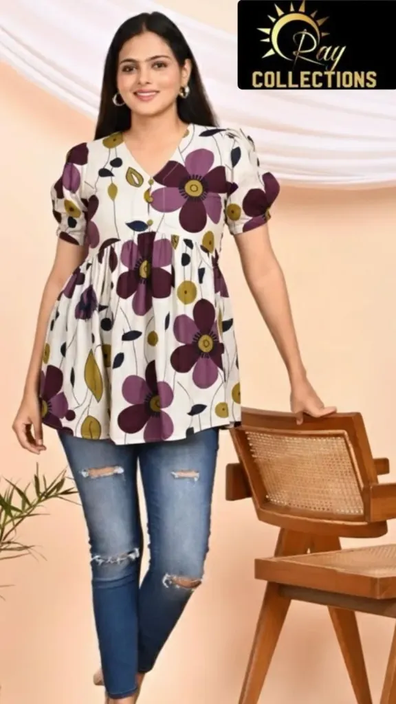 Short Tops V Neck Cotton SFW08 (XS-36)