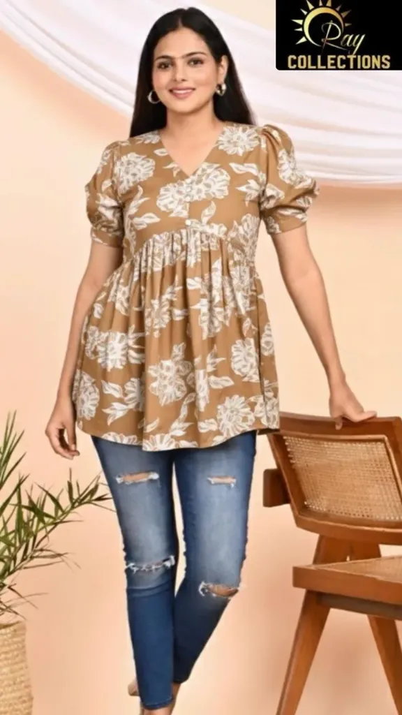 Short Tops V Neck Cotton SFW10 (XS-36)