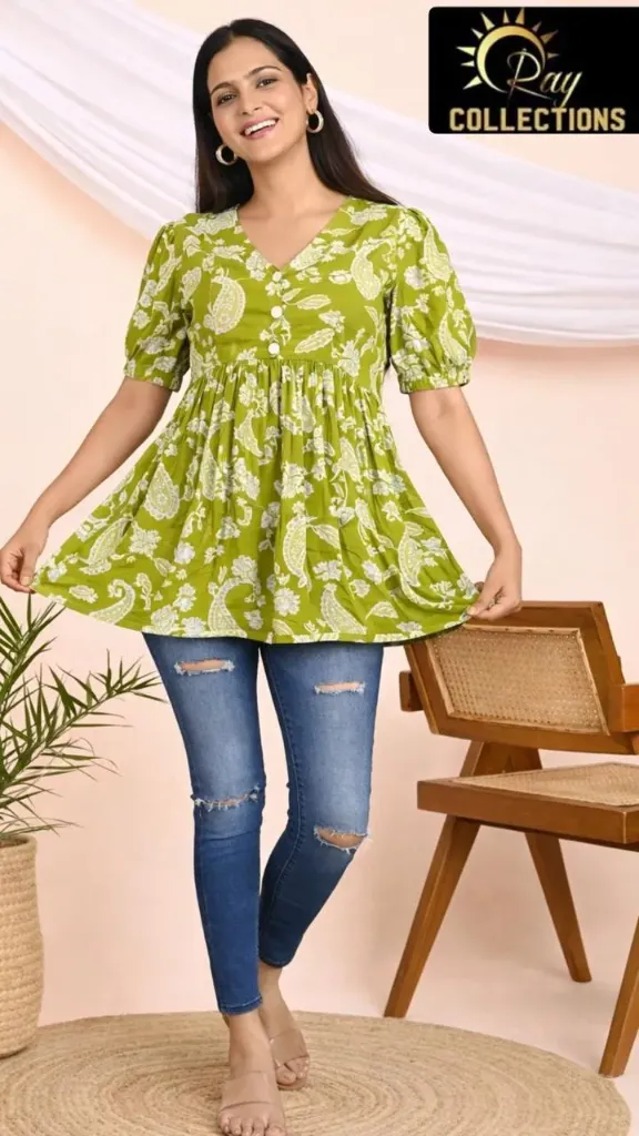 Short Tops V Neck Cotton SFW13 (XS-36)