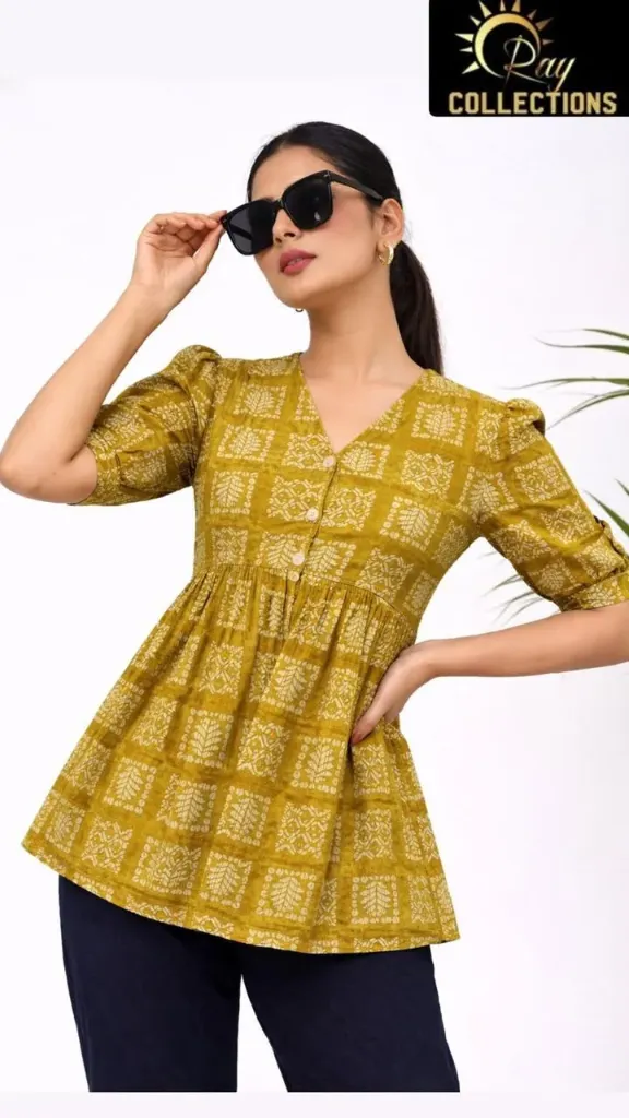 Short Tops V Neck Cotton SFW15