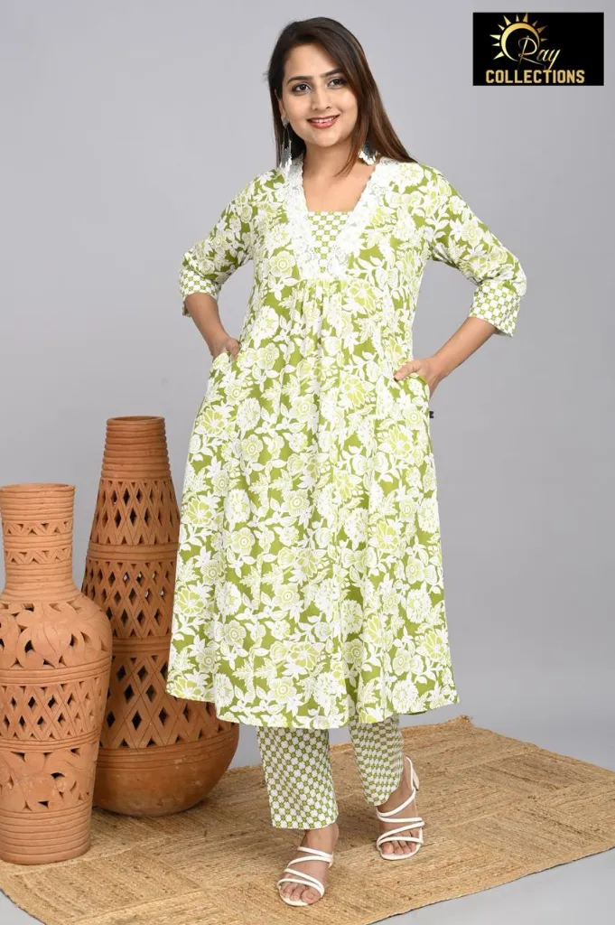 Effortless Style Everyday Elegance Olive green, White flowers 1