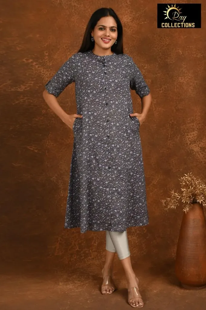 Aline Kurtis Dark Gray, White Dots