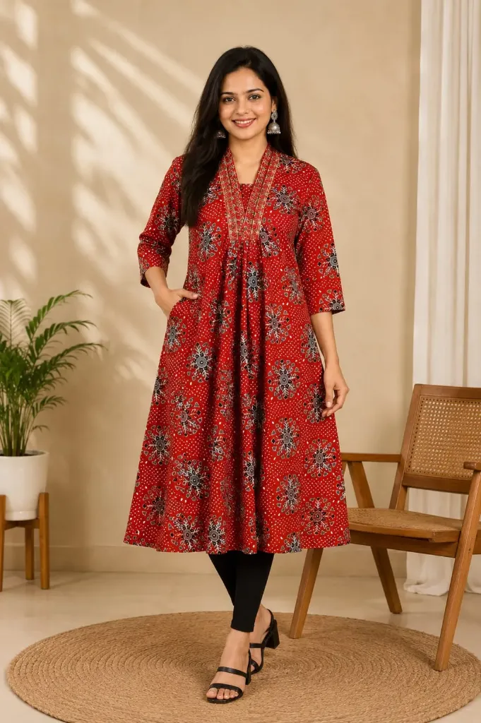 Aline Kurtis Maroon with black