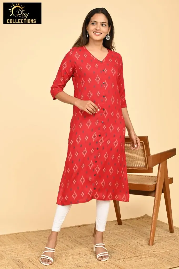 Office wear / College wear kurtis Multi Red, Black White Dots