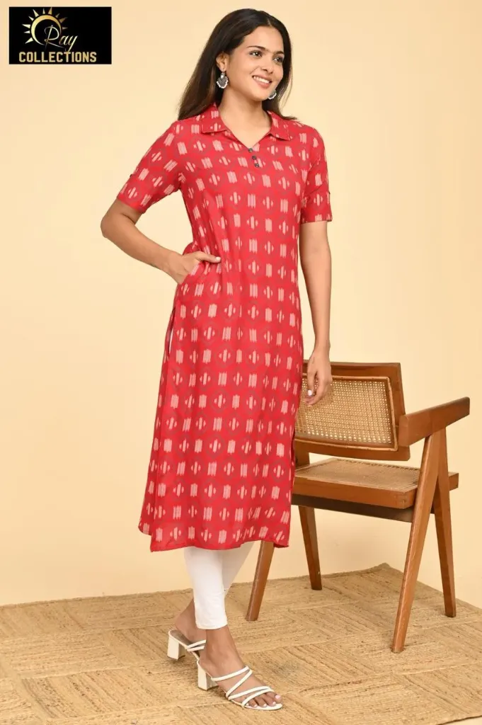 Office wear / College wear kurtis Multi Red, White Black Patterns