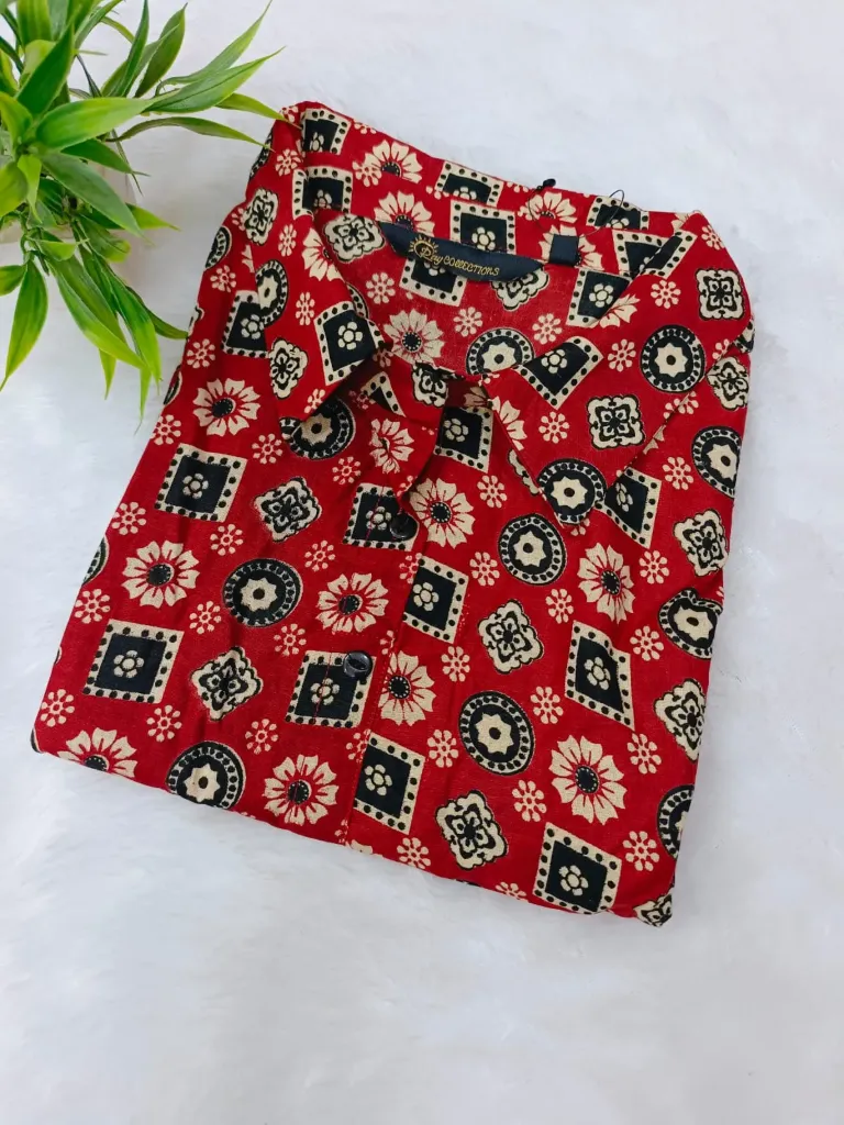 Office wear / College wear kurtis Black Red Design (S-38)