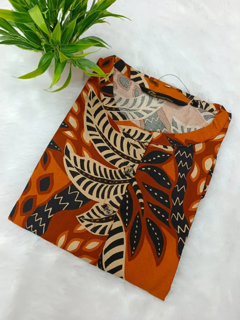 Office wear / College wear kurtis Brown with Black Design (S-38)