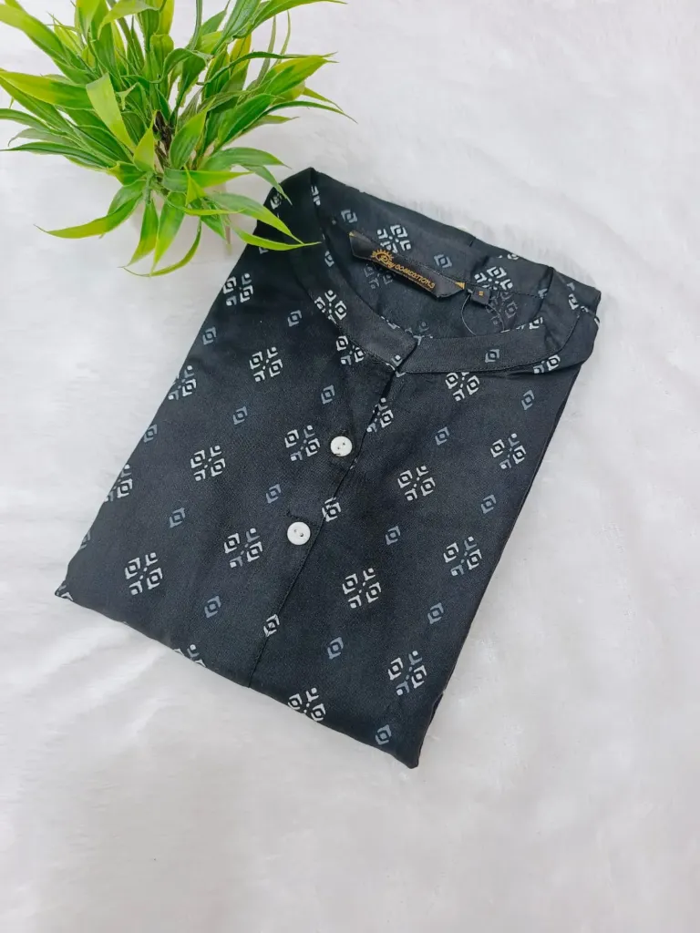 Office wear / College wear kurtis Black with White Design