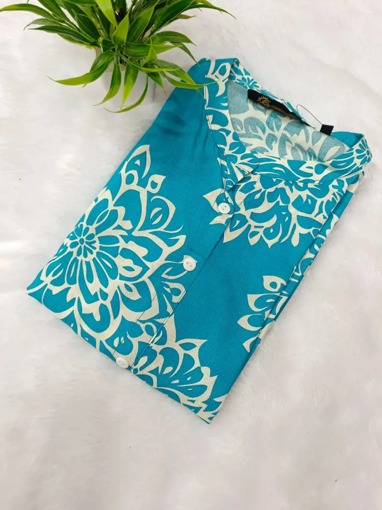 Office wear / College wear kurtis Blue Floral