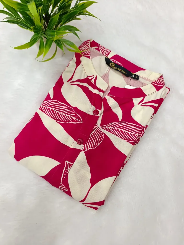 Office wear / College wear kurtis Pink leaf