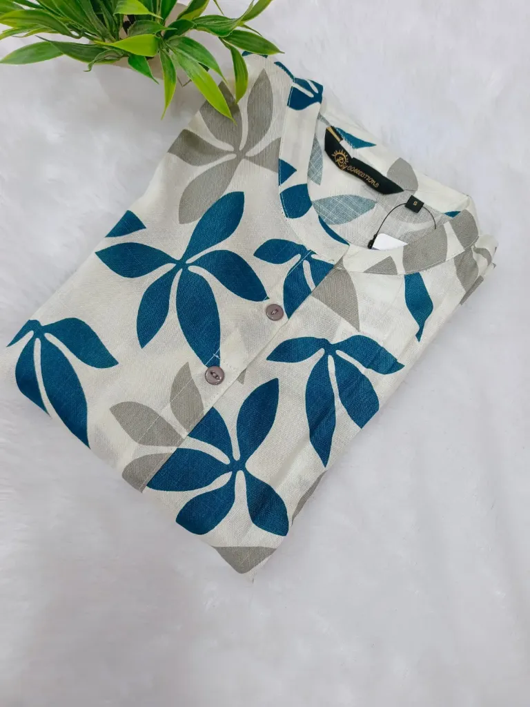 Office wear / College wear kurtis White with Blue