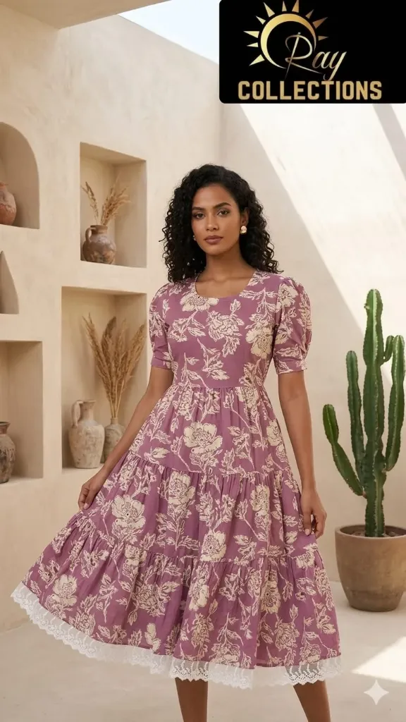 Cotton Frocks With Light Pinkish