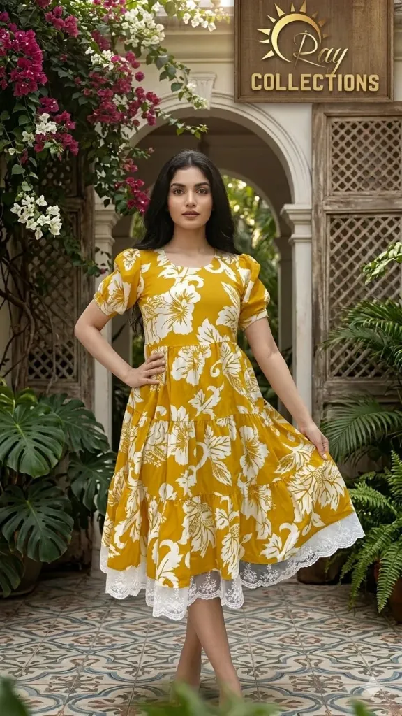 Cotton Frocks With Yellow