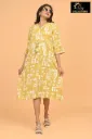 Umbrella kurtis 3 Olive Green, White Design