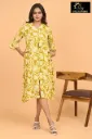 Umbrella kurtis 3 Dark Olive Green, White flowers
