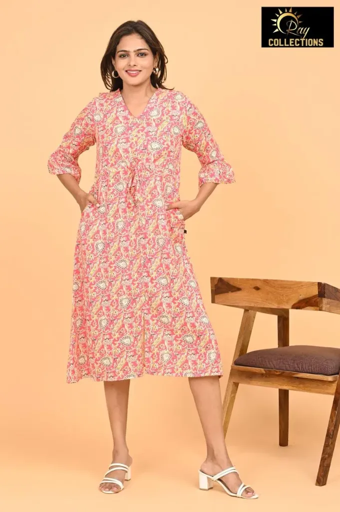 Umbrella kurtis 3 Pink, Multi color Design