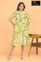 Umbrella kurtis 3 Light Green, White-Dark Green Design