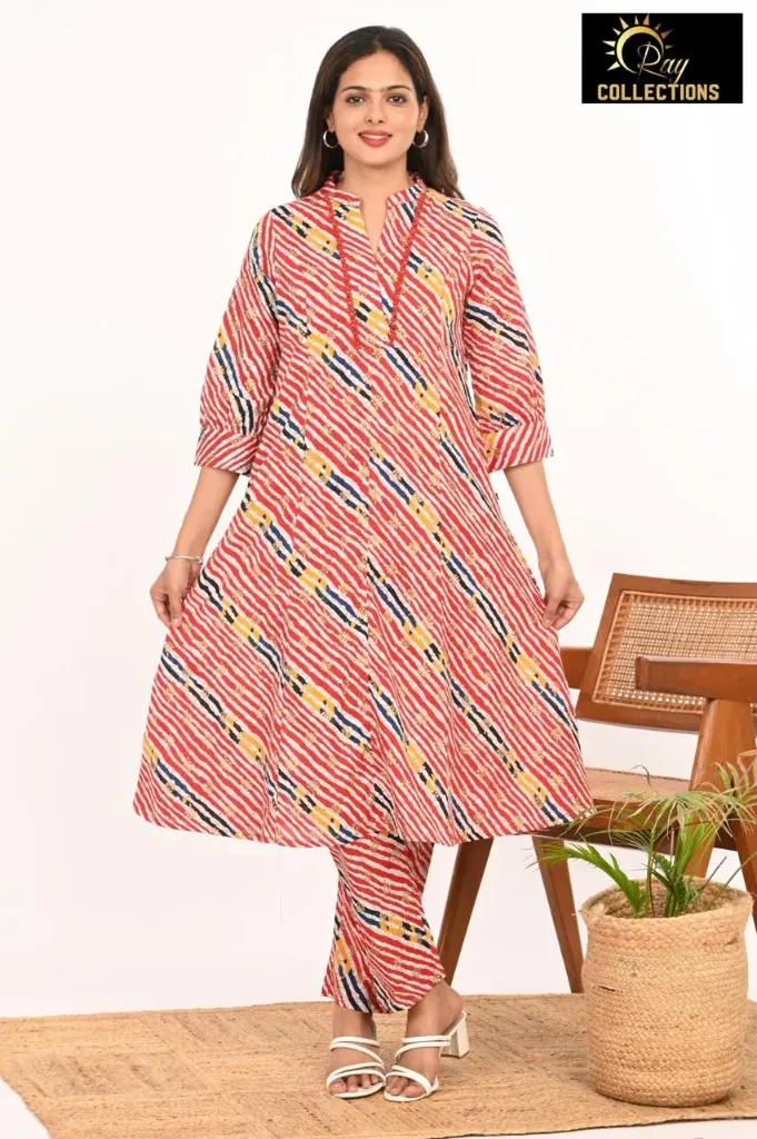 Cotton aline cordsets Red , White  Design (S-38)