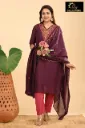 Vichitra Silk with lining sets Brownish Voilet