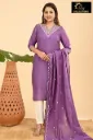 Vichitra Silk with lining sets Purple