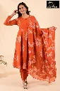 Cotton sets with Fullarm Sleeves Reddish-orange