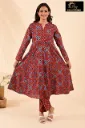 Cotton sets with Fullarm Sleeves Reddish-Brown, MultiColor Pattern