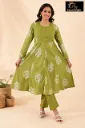 Cotton sets with Fullarm Sleeves Light Green, White Designs