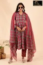 Cotton sets with Fullarm Sleeves Dark Red, Grey Patterns