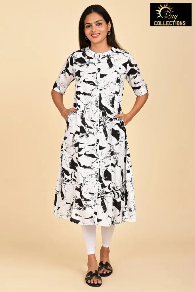 Aline Kurti White, Black Design (S-38)