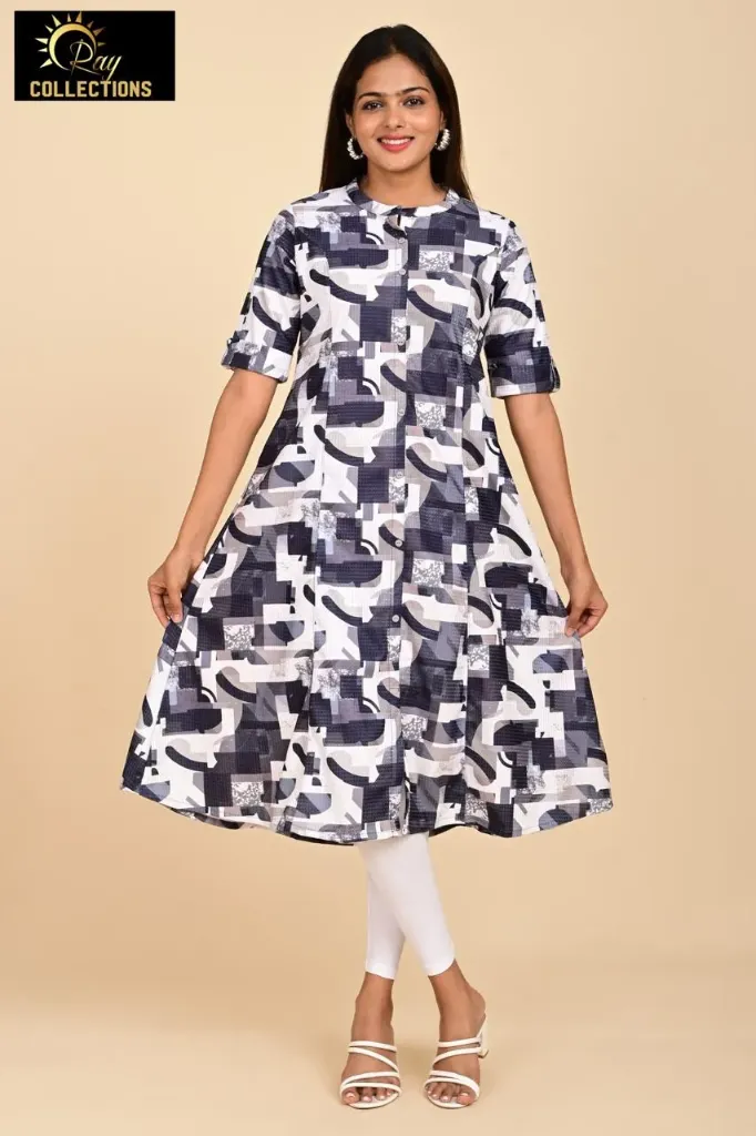 Aline Kurti White, Grey patterns (S-38)