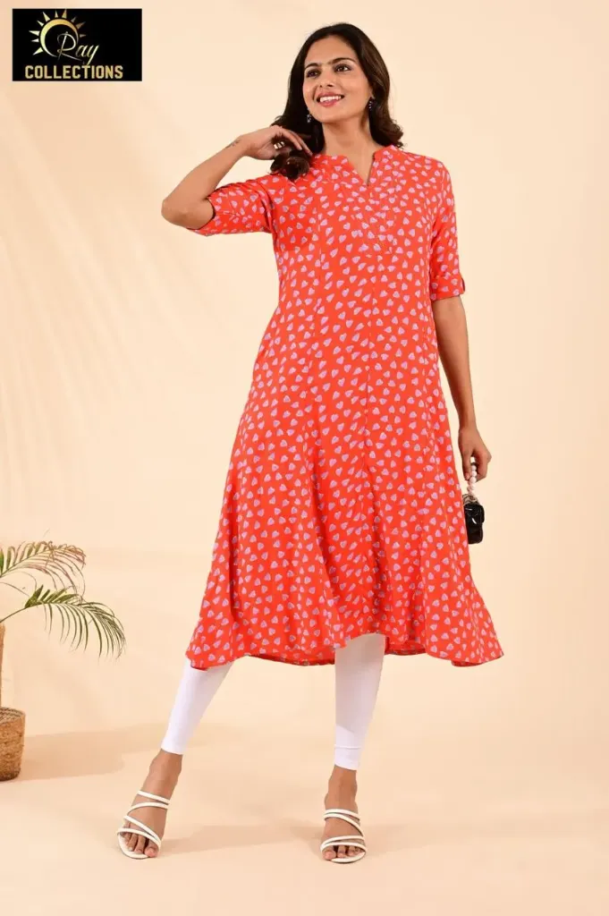 Aline Kurti Pink, Purple Dots (S-38)