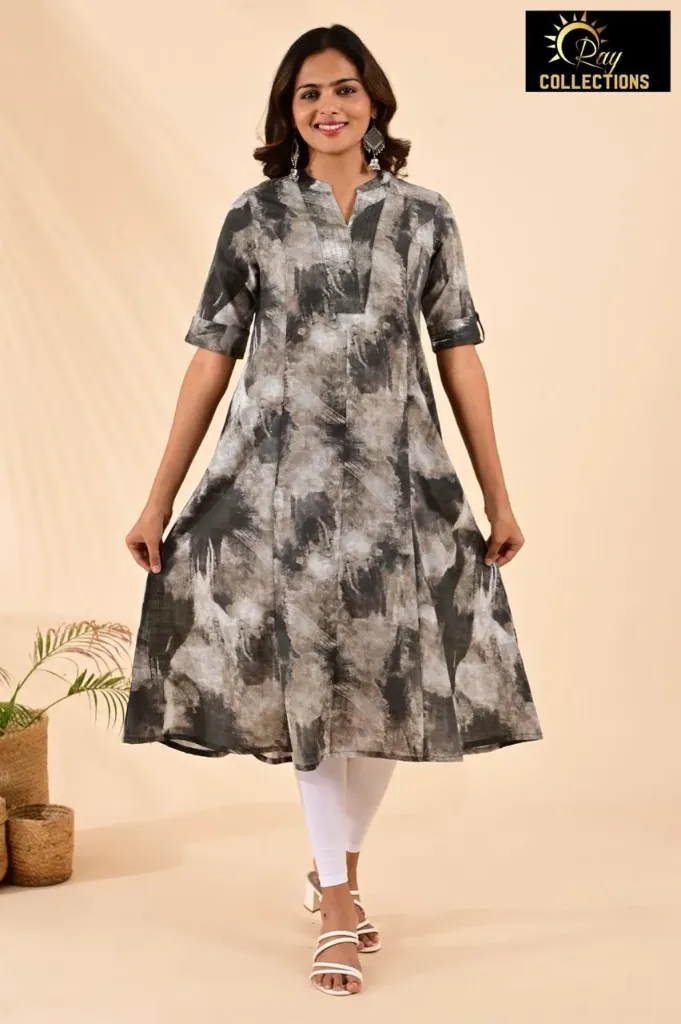 Aline Kurti Dark Grey, White (S-38)