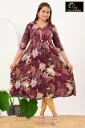 Umbrella kurtis 4 Brown, Green Lotus