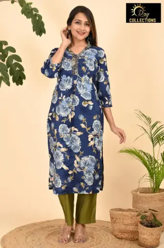 Chanderi Set Dark Blue