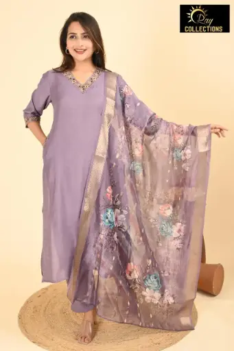 Partywear Duppatta kurta sets Voilet