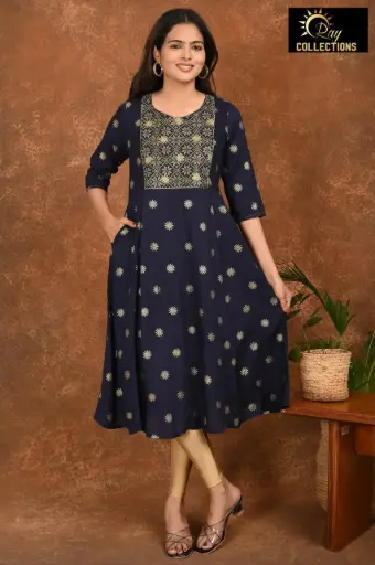 Umbrella kurtis Blackish blue