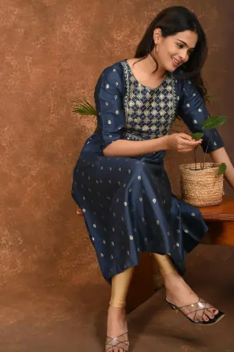 Umbrella kurtis Mid Night Blue