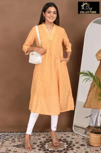 Aline Lining kurtis Orange