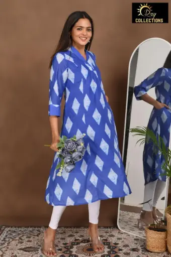 Aline Lining kurtis Blue