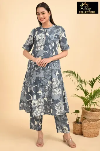 Aline Cotton Cordsets Gray
