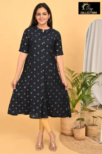 Aline kurtis vatican silk navy blue