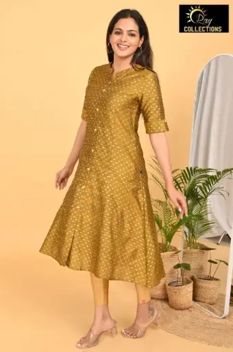 Aline kurtis silk Olive Green