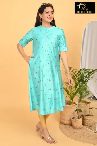 Aline kurtis Silk blue