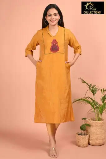 Designer kurtis bright gold