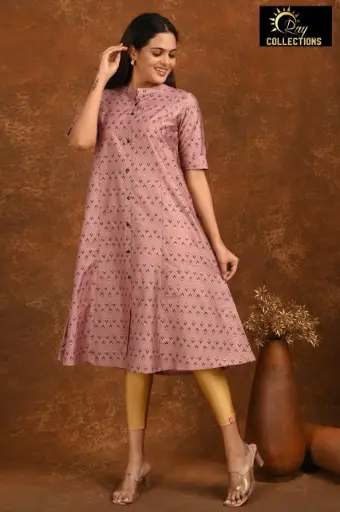 Aline kurtis Shiny Peach, Black patterns